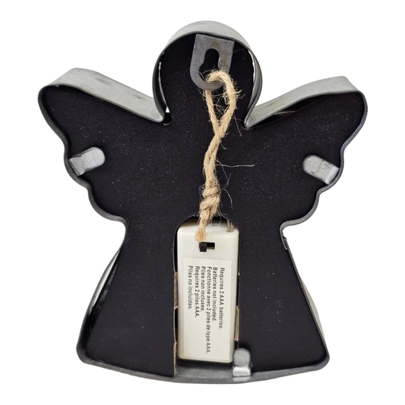 Battery Operated Galvanized Steel Lighted Angel 6" High - Picture 8 of 11